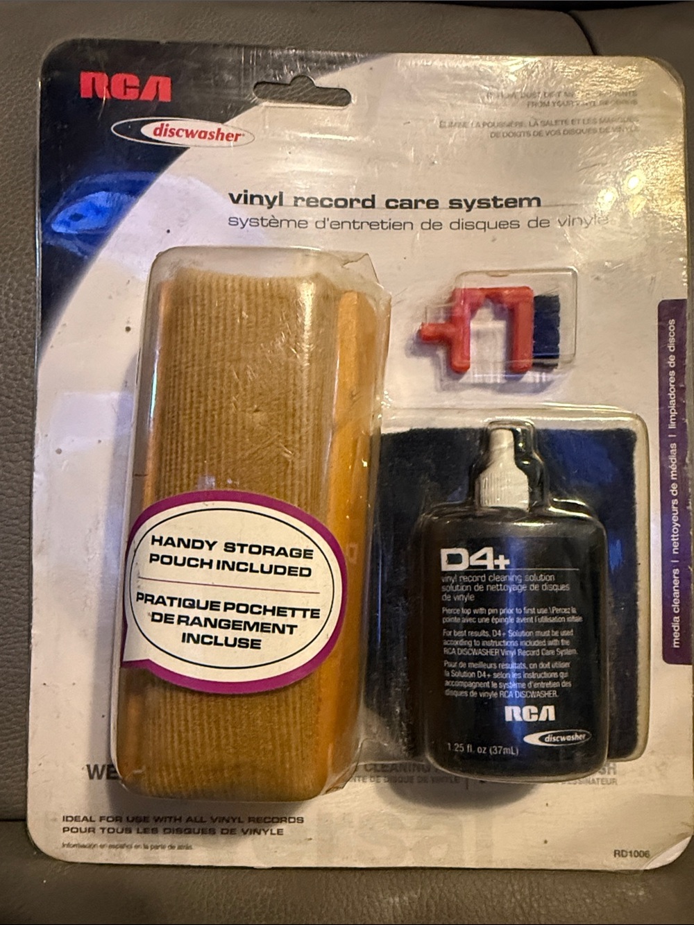 RCA Vinyl Record Care System with P4 Cleaning Solution and Yellow Storage Pouch